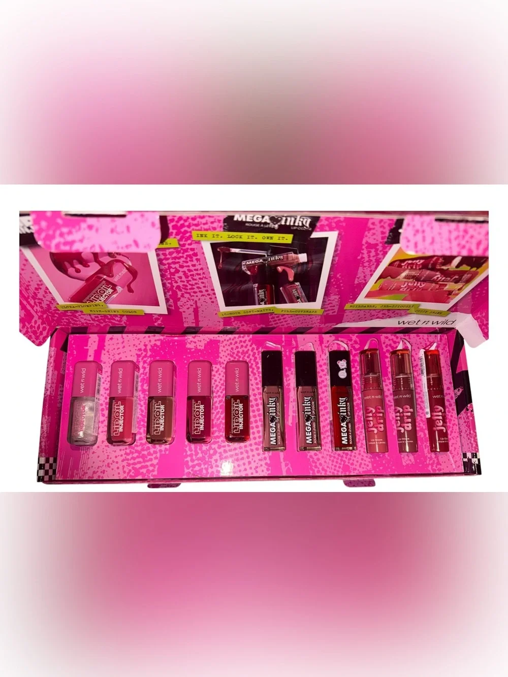 wet n wild Bright Pink Graphic Makeup Packaging